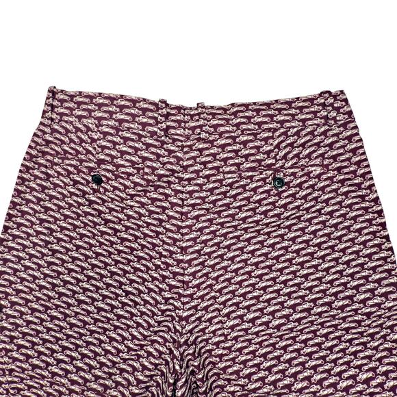 RLX Ralph Lauren Performance Golf Pants Classic Fit Vintage Cars Maroon 33X32 - Picture 3 of 7
